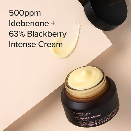 Mary&May Idebenone + Blackberry Intensive Care Cream 2.46Oz | Moisturizing, Skin Barrier Strengthening, Hydrating & Elasticity | Ewg Green