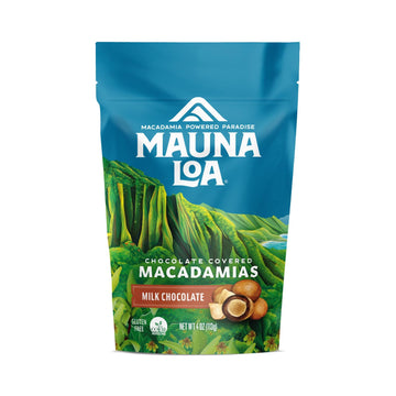 Mauna Loa Premium Hawaiian Chocolate Covered Macadamia Nuts, Milk Chocolate, Cocoa Dusted, 4 Oz Bag (Pack Of 1)