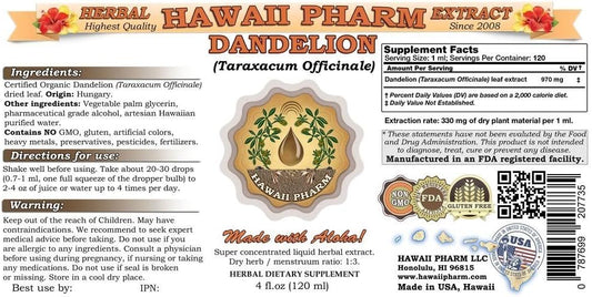 Dandelion Liquid Extract, Dandelion (Taraxacum Officinale) Leaf Powder Tincture Supplement 2X4 Oz