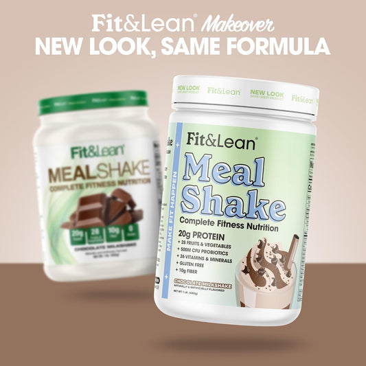 Fit & Lean Meal Shake, Fat Burning Meal Replacement, Protein, Fiber, Probiotics, Chocolate, 1lb, 10 Servings Per Container