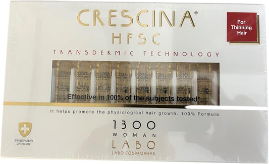 Crescina Hfsc Hair Growth Treatment Thinned Hair Scalp For Woman 20 Vials (1300 - Severe Hair Loss)