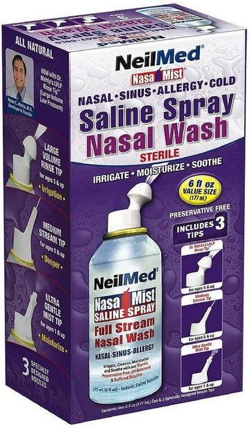 Neil Med NASA Mist Multi Purpose Saline Spray All in One, 6 Fl Oz (Pack of 6) : Health & Household