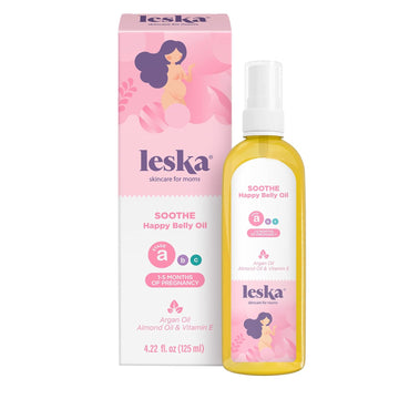 Maternity Belly Oil | STAGE A: SOOTHE Happy Belly Anti-Itch Oil (Pregnancy Months 1-5) | Part of a Complete 3 Stage Pregnancy Skin Care System | New Mom Gifts (4.22oz)