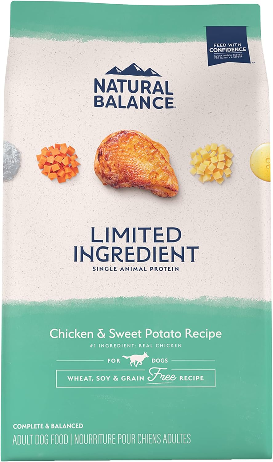 Natural Balance Limited Ingredient Adult Grain-Free Dry Dog Food, Chicken & Sweet Potato Recipe, 4 Pound (Pack Of 1)