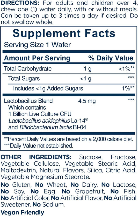 AMERICAN HEALTH Daily Chewable Tablet Acidophilus, 1 Billion Live Cultures, Beneficial Bacteria for The Digestive & Immune Systems, Strawberry, 60 Count