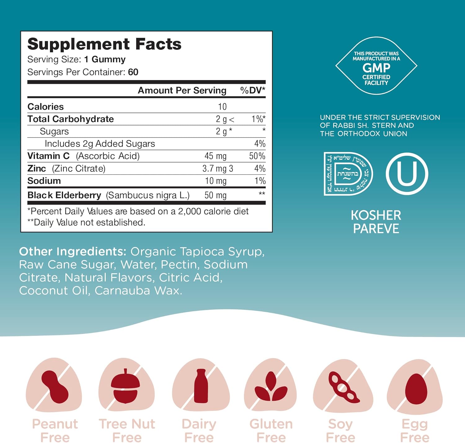 Zahler - Chapter One Immune Support Gummies for Kids with Vitamins C, Zinc & Black Elderberry (60 Flavored Gummies) Kosher Immunity Vitamin C & Elderberry Gummies for Kids & Adults - Made in USA : Health & Household