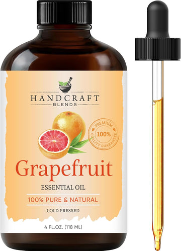 Handcraft Blends Grapefruit Essential Oil - Huge 4 Fl Oz - 100% Pure And Natural - Premium Grade With Glass Dropper