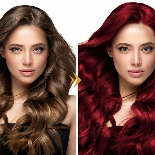 Polar Hair Dye Shampoo,Hair Care Instant Dye Shampoo,Pol/Ar Hair Care,3 In 1 Instant Hair Dye Shampoo,Long Lasting Hair Color Sham/Poo For Hair,Permanent Ha/Ir Dye,Red Brown Ha/Ir Dye For Women(Red)