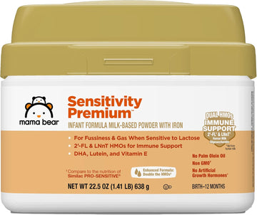 Amazon Brand - Mama Bear Sensitivity Baby Formula Powder, 2'-Fl Hmo, For Fussiness & Gas When Sensitive To Lactose, Non-Gmo, 22.5 Oz, 1.4 Pound (Pack Of 1)