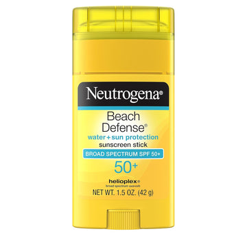 Neutrogena Beach Defense Water-Resistant Spf 50+ Sunscreen Stick, Broad Spectrum Uva/Uvb Protection, Paba- & Oxybenzone-Free Face & Body Sunscreen Stick, Hands-Free Application, 1.5 Oz