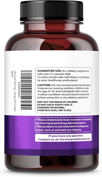 Quercetin 700Mg With Zinc, Vitamin C & Bromelain – Immune & Antioxidant Support Supplement – 60 Capsules – Vital Herbal