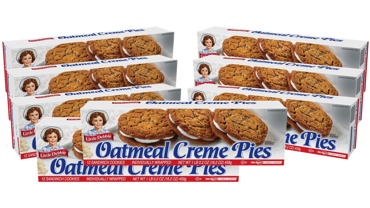 Little Debbie Oatmeal Creme Pies, 96 Individually Wrapped Sandwich Cookies (8 Boxes)