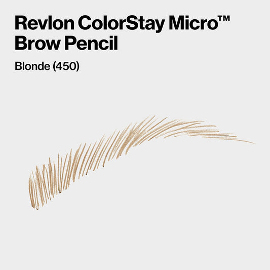 Revlon Colorstay Micro Eyebrow Pencil With Built In Spoolie Brush, Infused With Argan And Marula Oil, Waterproof, Smudgeproof, 450 Blonde (Pack Of 1)