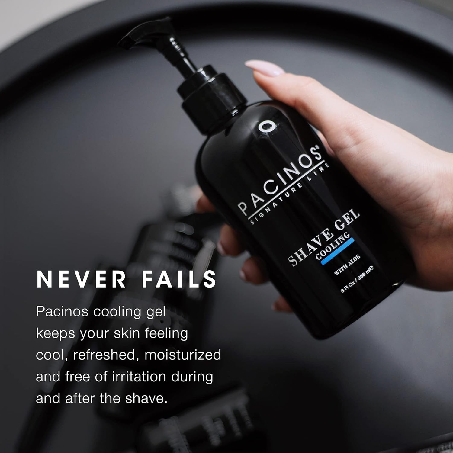 Pacinos Shave Gel - Cooling Gel With Aloe Vera - Moisturizing Mens Shaving Gel - 8 Fl. Oz : Beauty & Personal Care