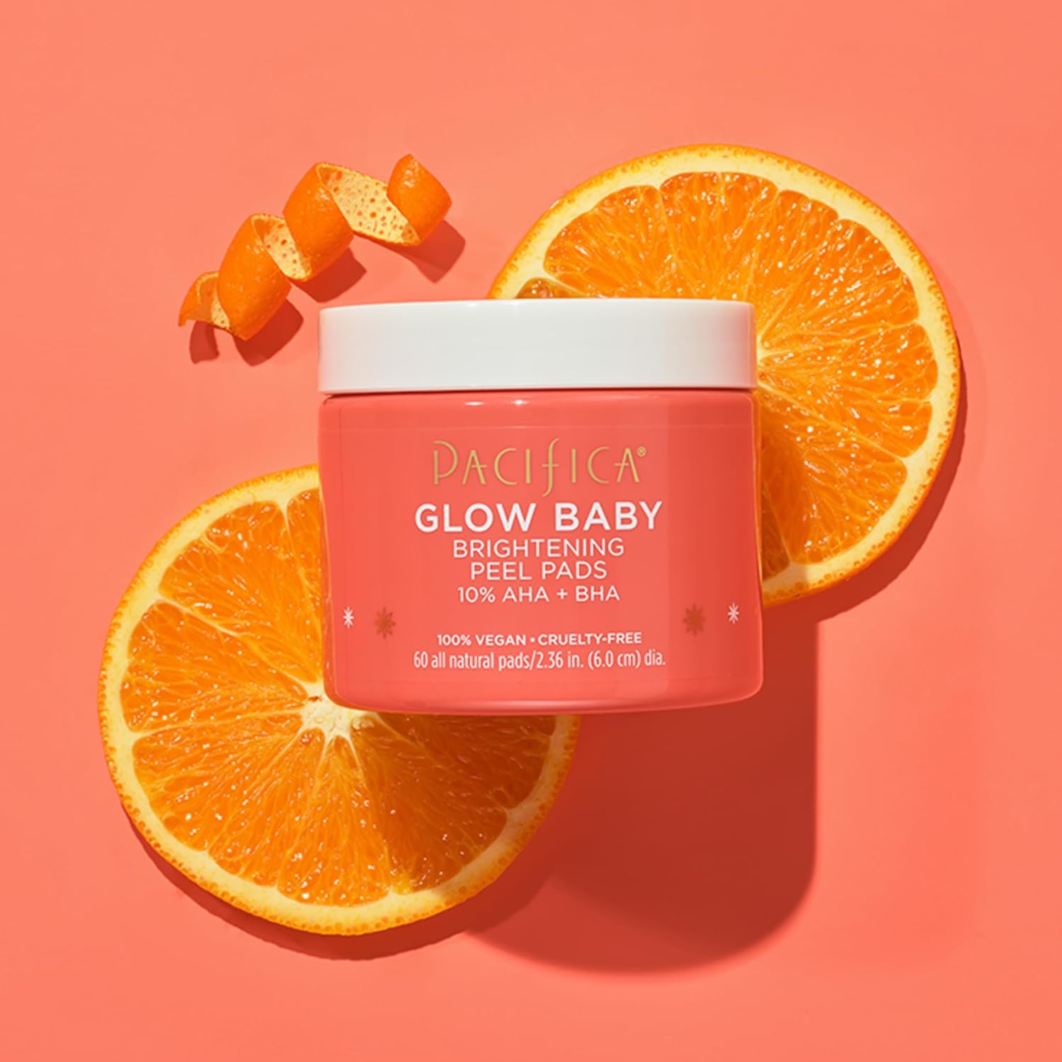 Pacifica Beauty, Glow Baby Brightening Peel Pads 10 Percent AHA And BHA, 60 Pc, Brightens And Exfoliates, For All Skin Types, Fragrance Free, Clean Skin Care, Vegan and Cruelty Free : Beauty & Personal Care