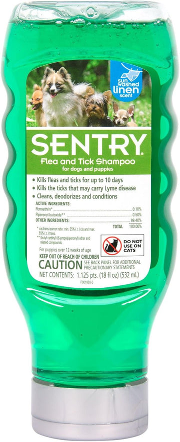 Sentry Pro Flea And Tick Shampoo For Dogs, Rid Your Dog Of Fleas, Ticks And Other Pests, Sunwashed Linen, 18 Oz