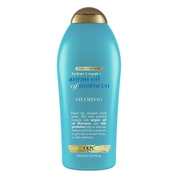 Ogx Extra Strength Hydrate & Repair Shampoo With Moroccan Argan Oil For Dry, Damaged Hair - Moisturizing And Smoothing, Paraben & Sulfate-Free, 25.4 Fl Oz