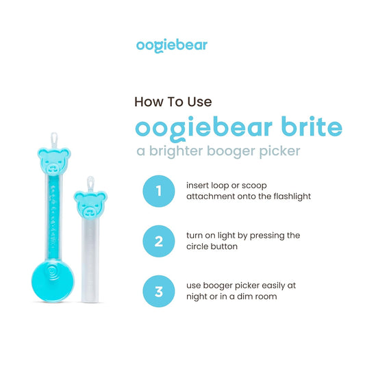 oogiebear Brite - Baby Nose Cleaner and Ear Wax Removal Tool. Baby Gadget with Nighttime LED Light. Safe Snot Booger Picker for Newborns, Infants & Toddlers