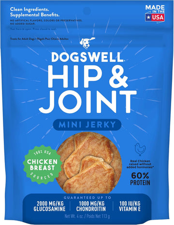 Dogswell 842227 Hip & Joint Mini Jerky Pet Food, 4 Oz (842227)