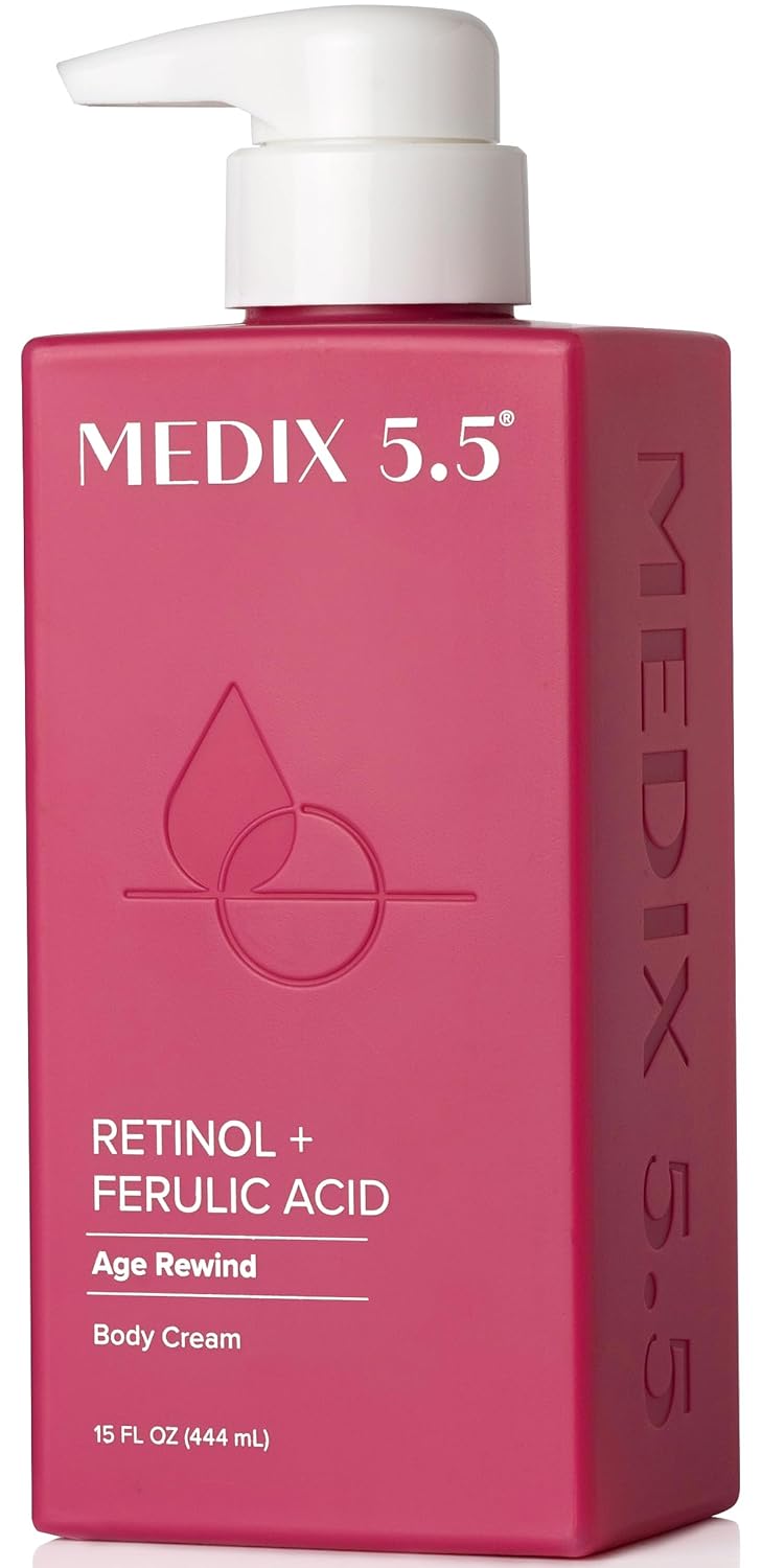 Medix 5.5 Retinol Body Lotion Firming Moisturizer | Crepey Skin Care Treatment | Retinol Body Cream | Retinol Cream Targets Look Of Crepe Skin, Wrinkles, Sagging Skin, & Sun Damaged Skin, 15 Fl Oz