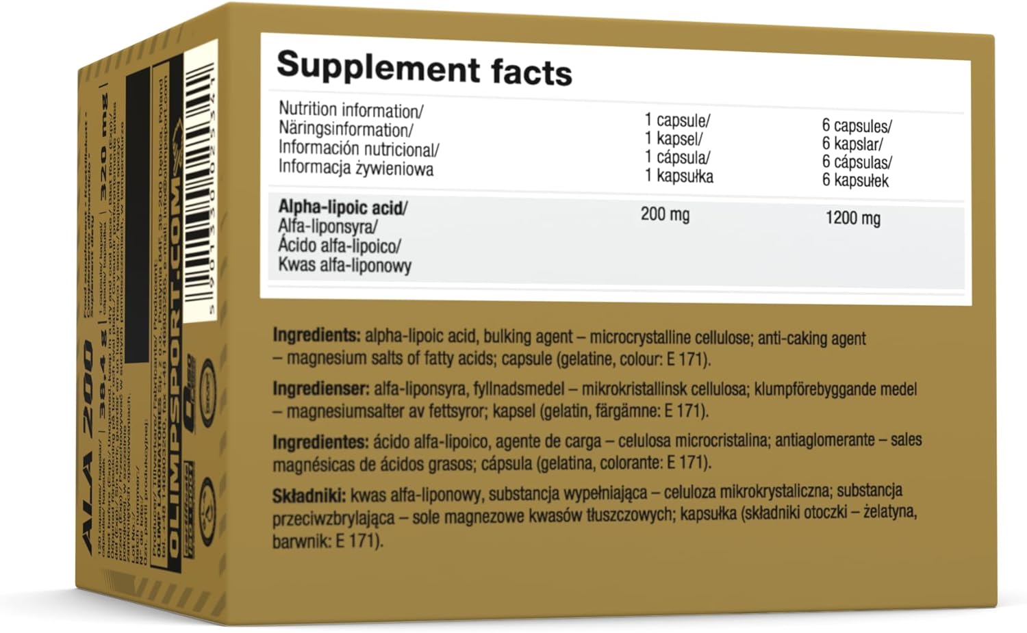 OLIMP SPORT NUTRITION Olimp ALA 200 - Pack of 120 Capsules : Amazon.co.uk: Health & Personal Care