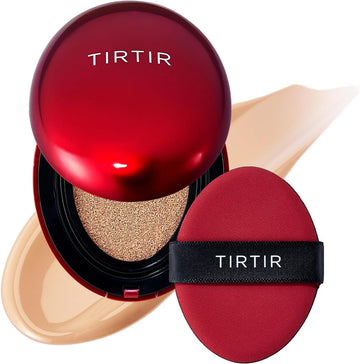Tirtir Mask Fit Red Cushion Foundation | Full Coverage, Weightless, Skin Fit, Satin Glow Finish, Korean Makeup, Beauty, Tattoo Cover Up, Buildable (#22N Shell Beige, 0.63 Fl Oz)