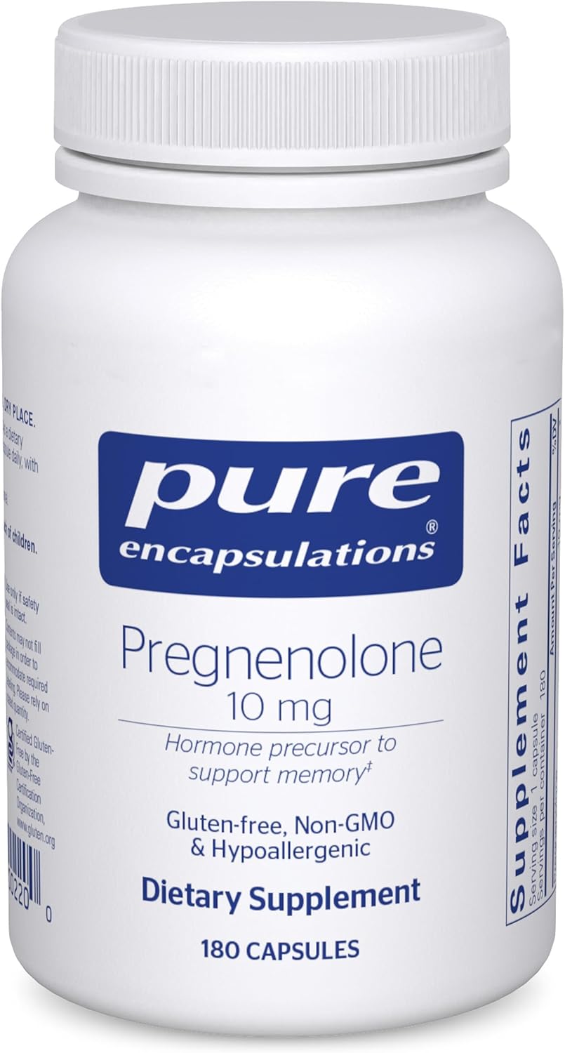 Pure Encapsulations Pregnenolone 10 Mg - Support Memory & Hormone Balance* - Hormone Precursor - Gluten Free & Non-Gmo - 180 Capsules
