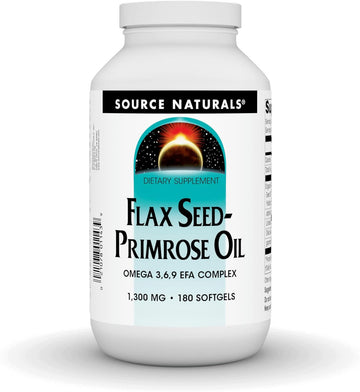 Source Naturals ax Seed-Primrose Oil, Omega 3,6,9 EFA Complex, 1300mg - 180 Softgels