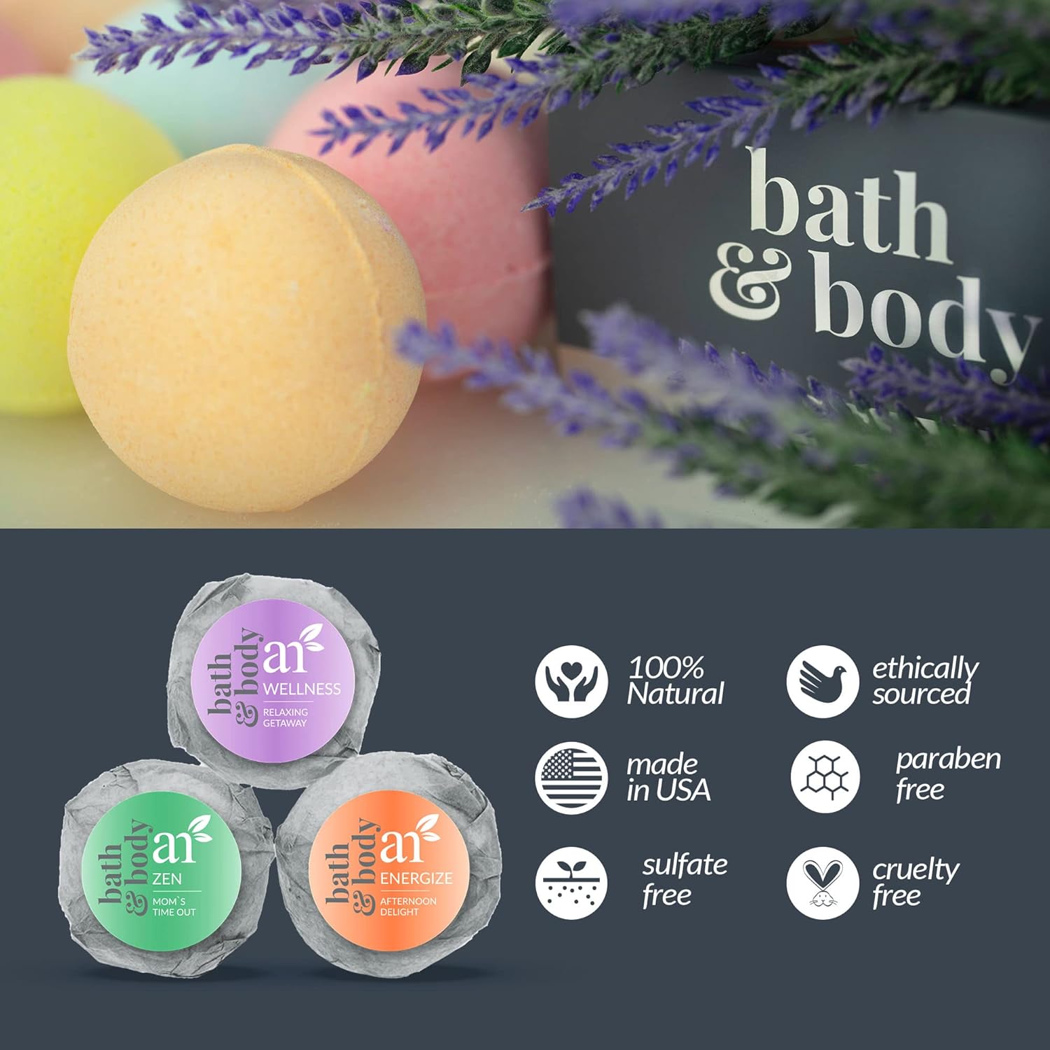 artnaturals Bath Bombs Gift Set - 6 Bubble Bath Bomb Fizzies - w/Essential Oils, Shea & Cocoa Butter - Aromatherapy for Spa & Relaxing - for Moisturizing Dry Skin - for Women, Kids & Men : Beauty & Personal Care