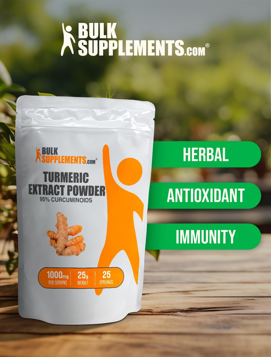 BulkSupplements.com Turmeric Extract Powder - from Turmeric Root, Curcumin Supplements 1000mg, Turmeric Curcumin Powder - Gluten Free, 1000mg per Serving, 25g (0.88 oz) (Pack of 1) : Health & Household