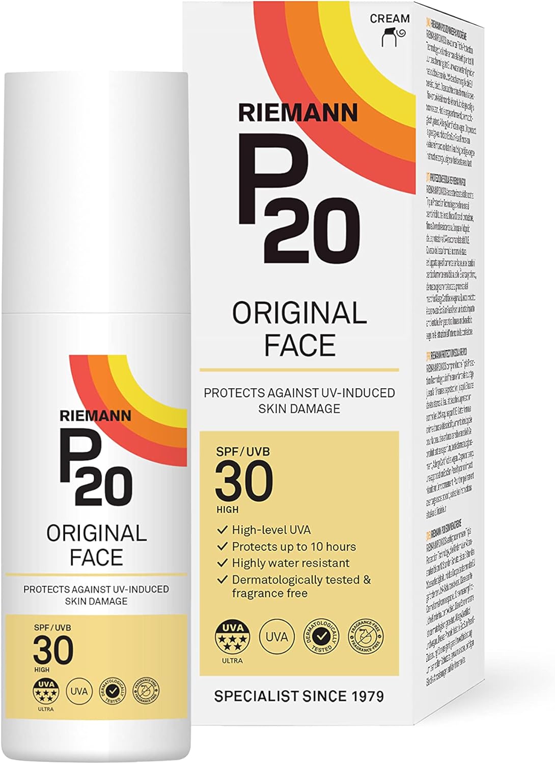 Riemann P20 Face Sun Cream Spf30 50 G Long Lasting Uva And Uvb Protection For Up To 10 Hours, Highly Water Resistant