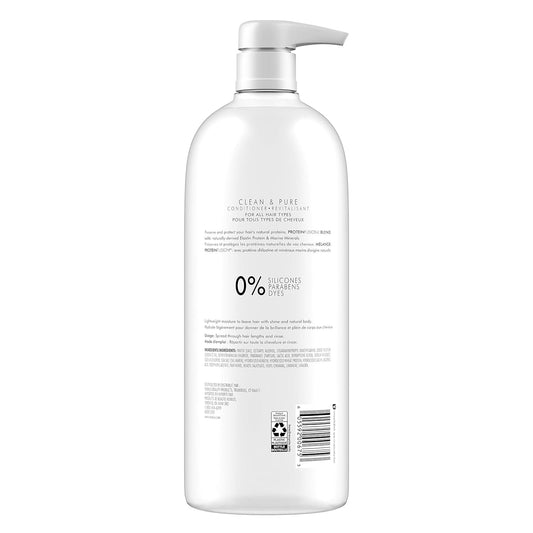 Nexxus Clean And Pure Conditioner, With Proteinfusion, Nourished Hair Care Silicone, Dye And Paraben Free 33.8 Oz