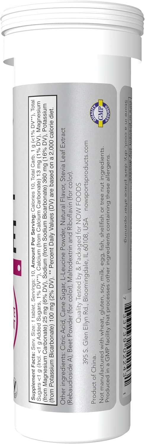 Now Sports Nutrition, Effervescent Effer-Hydrate, Electrolyte Supplement, Recovery*, Orange Strawberry, 10 Tablets (Pack Of 4)