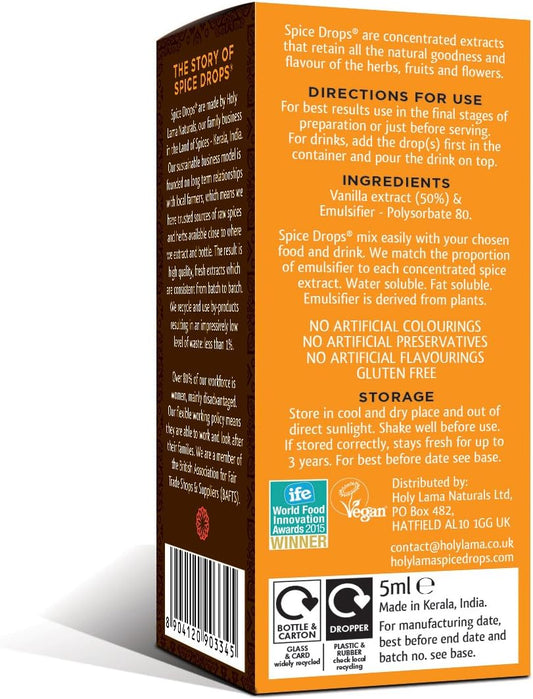 Holy Lama Spice Drops Peppermint Extract – Great Taste Awards. Natural Cooking Ingredient, Sweet And Confectionery Recipes, Drinks, Teas, Cocktails 2 X 5Ml Bottles