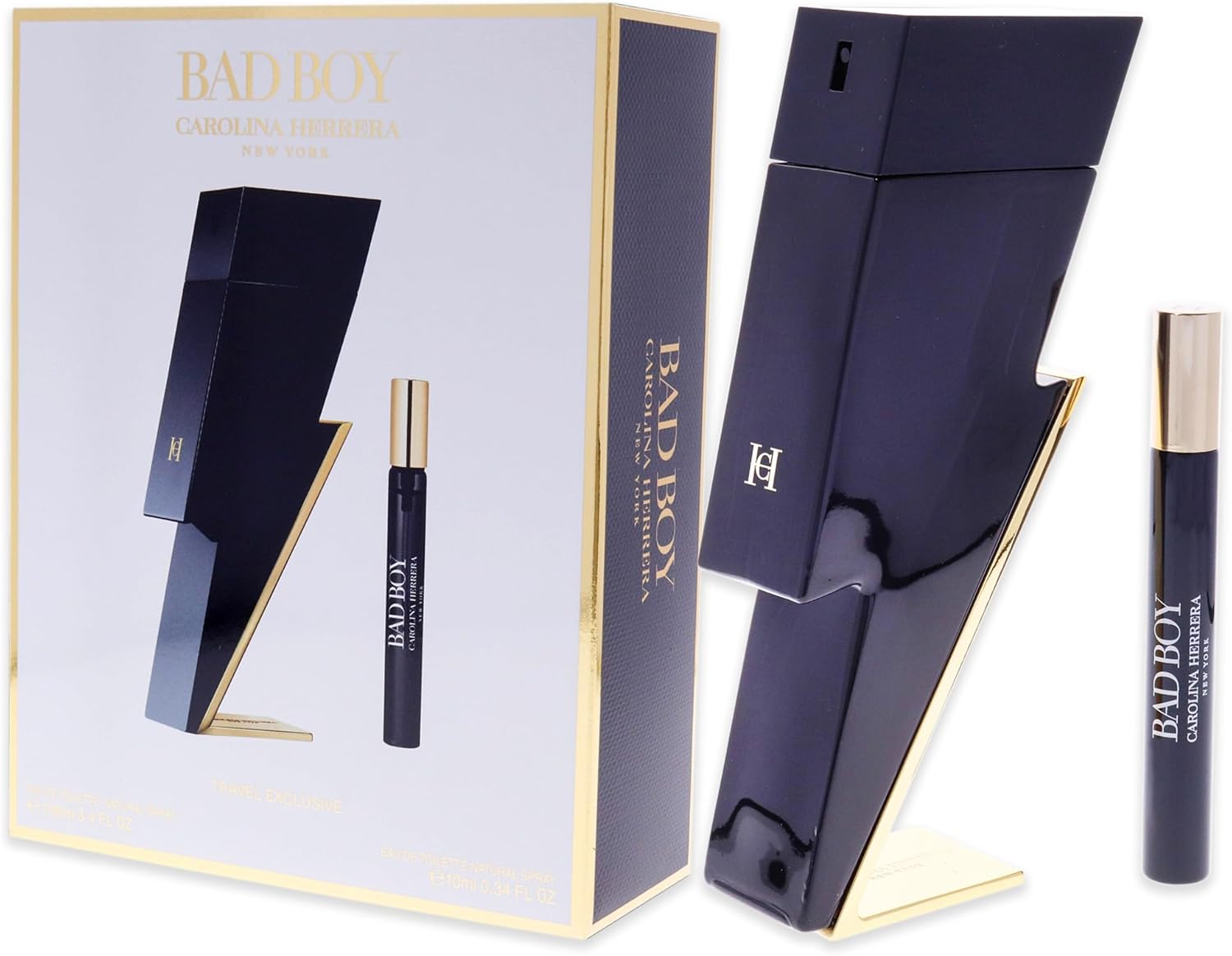 Carolina Herrera Bad Boy For Men 2 Pc Gift Set 3.4Oz Edt Spray, 0.34Oz Edt Spray