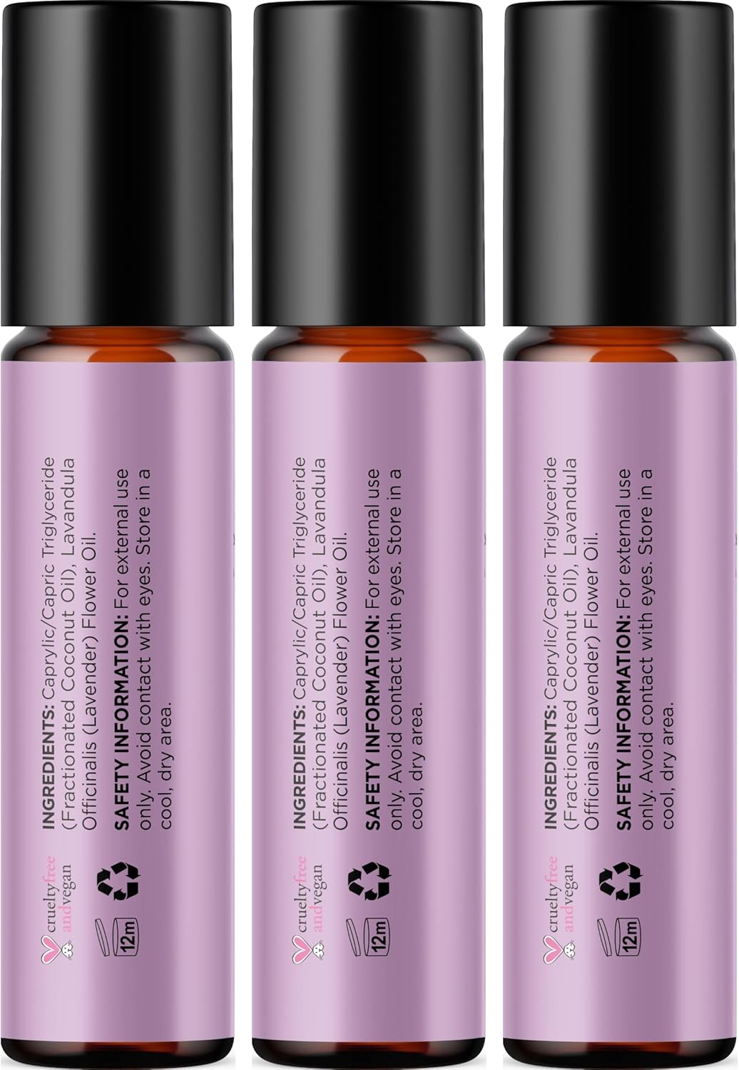 Lavender Essential Oil Roll On - Calming Aromatherapy Oil Roller for Sleep Headaches and Relaxation - Natural Pre-Diluted Sleep Oil for Nighttime Relaxation with Lavender Essential Oil for Skin 3-Pack