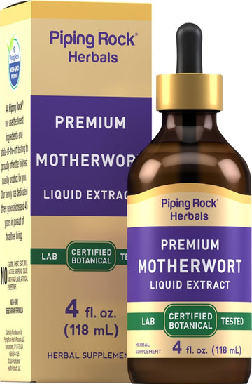 Piping Rock Motherwort Tincture | 4 fl oz | Liquid Herbal Extract Supplement | Certified Premium Botanical | Non GMO, Gluten Free