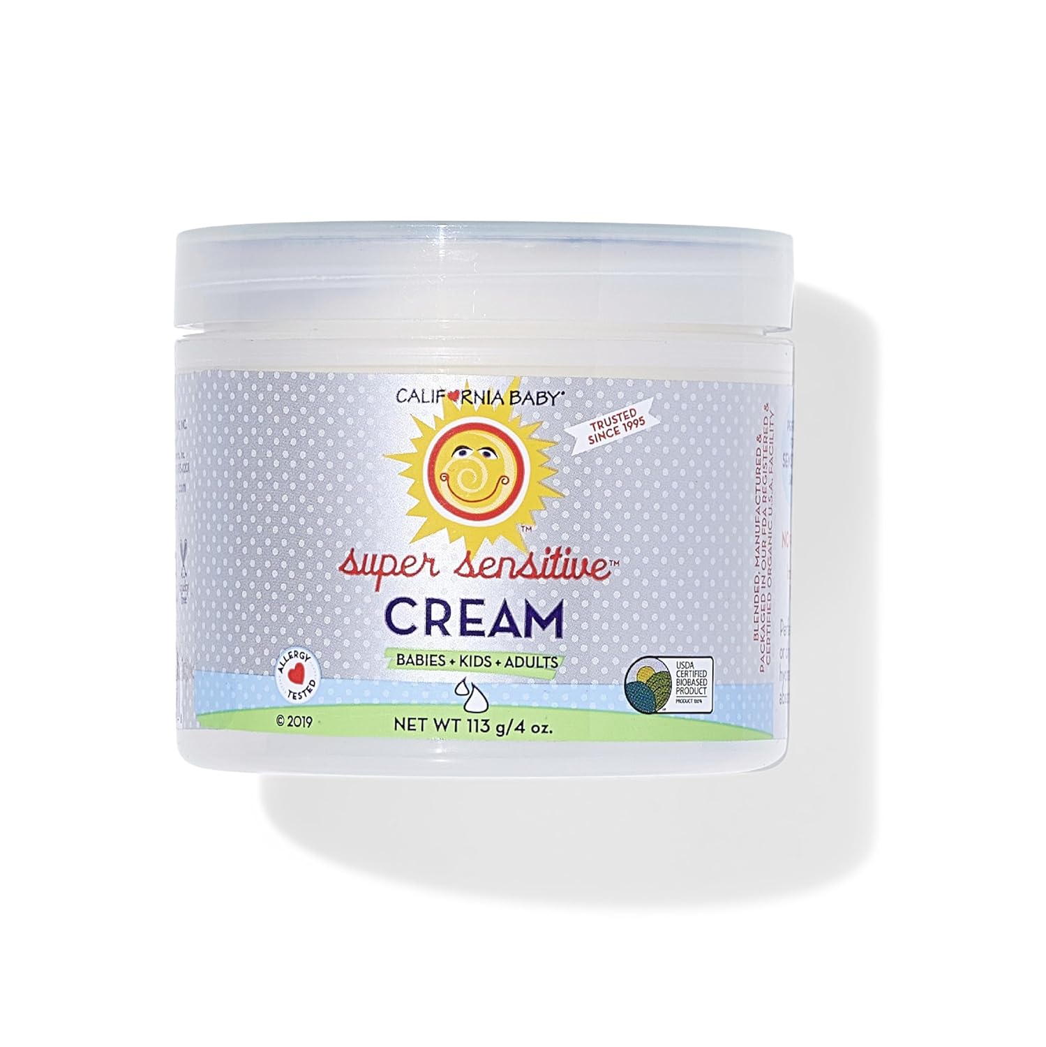 California Baby Super Sensitive Cream (Unscented) | Plant-based | Allergy Friendly | No Added Fragrance | Baby Sensitive Cream & Moisturizer for Dry, Very Sensitive Skin | 4oz