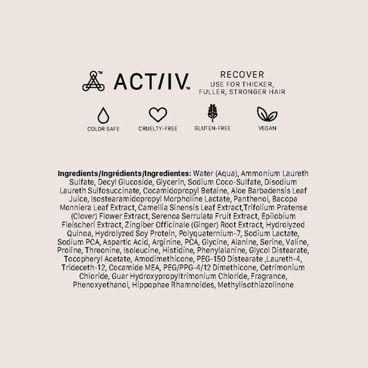 Actiiv Renew Healing Shampoo Treatment | Improved Hair'S Appearance, Promotes Scalp Health, Heals Damaged & Over-Processed Hair, Plant-Based, Color-Safe, Vegan, All Hair Types