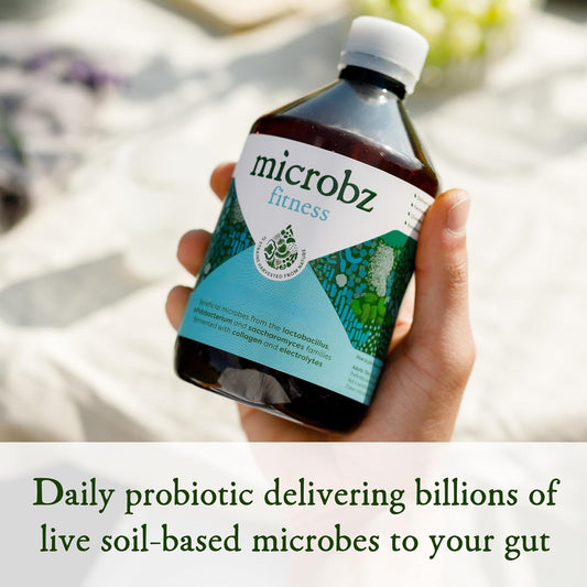 Microbz Fitness Liquid Probiotic – Bio Culture Complex Probiotics For Gut Health, Gym & Workout Supplement, Multi Strain Live Friendly Bacteria For Adults | 1 Month Supply