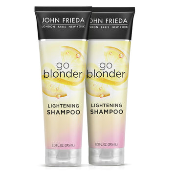 John Frieda Go Blonder Lightening Shampoo For Blonde Color-Treated Hair, Free Of Paraben, Phthalate, Silicone, Ammonia, Cruelty 8.3 Oz Bottle Vegan (Pack Of 2)