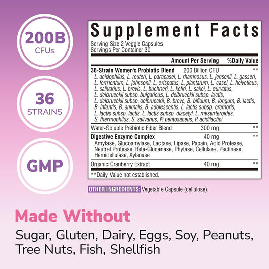 Menopause Probiotics For Women 70 Billion Cfu, 12 Targeted Strains, Organic Prebiotics, Black Cohosh Resveratrol Red Clover Chasteberry Dong Quai, Hot Flash Night Sweat+, No Estrogen, 30 Ct