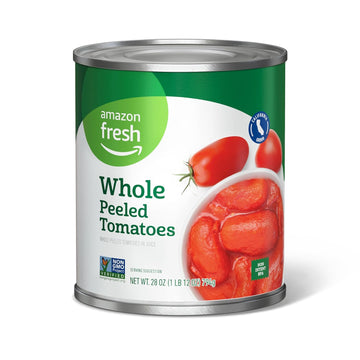 Amazon Fresh, Whole Peeled Canned Tomatoes, 28 Oz (Previously Happy Belly, Packaging May Vary)