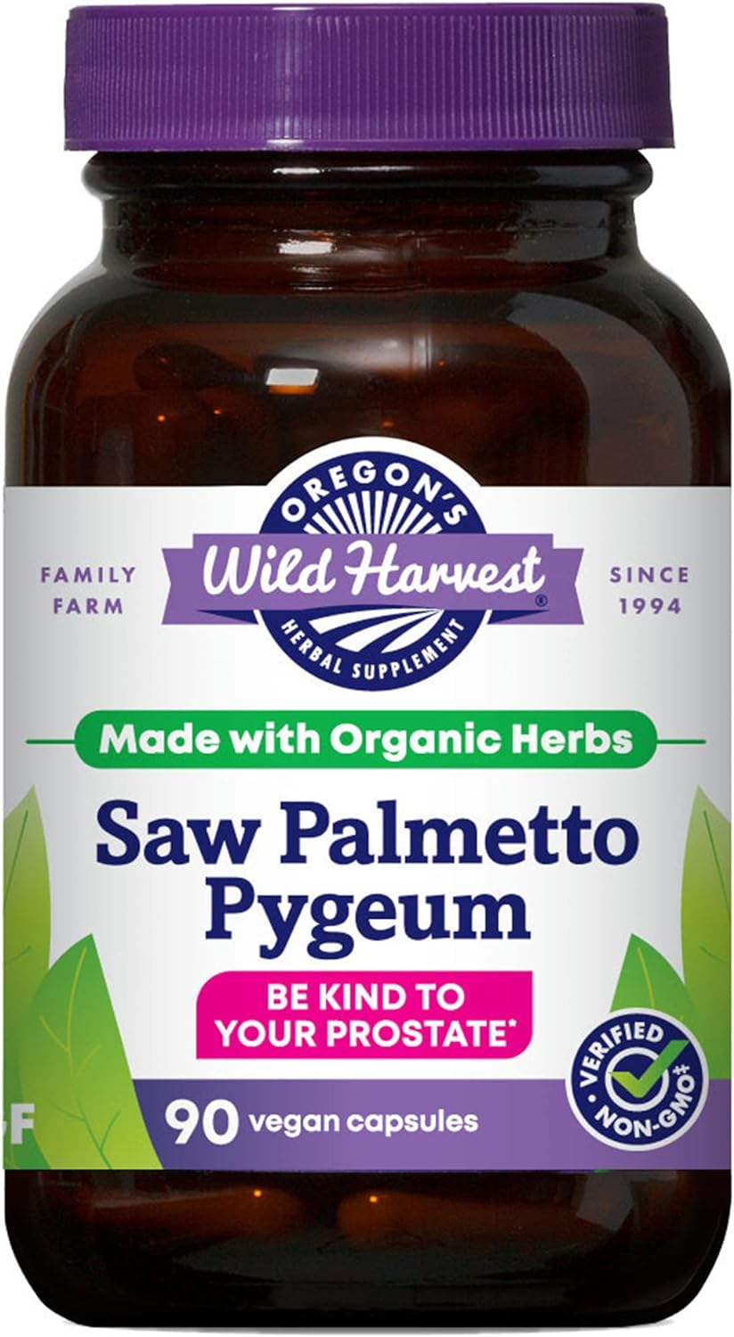 Oregon's Wild Harvest Saw Palmetto Pygeum 90 Count Vegan Capsules