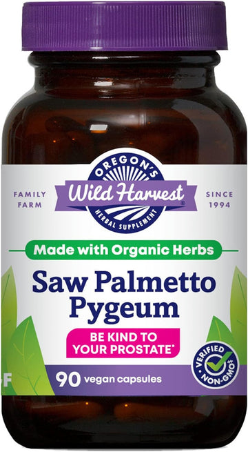 Oregon's Wild Harvest Saw Palmetto Pygeum 90 Count Vegan Capsules