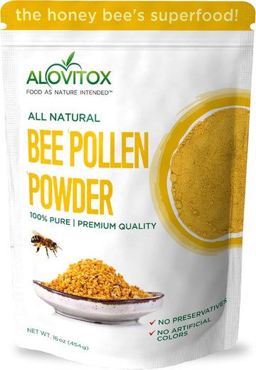 Alovitox Fresh Bee Pollen Powder 16 Oz | 100% Pure, Fresh Natural Raw