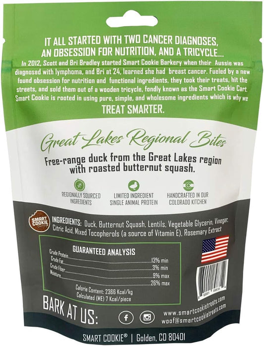 Smart Cookie All Natural Dog Treats - Duck & Squash - Training Treats For Dogs With Allergies Or Sensitive Stomachs - Soft Dog Treats, Grain Free Dog Treats, Chewy, Human-Grade, Made In Usa - 5Oz Bag