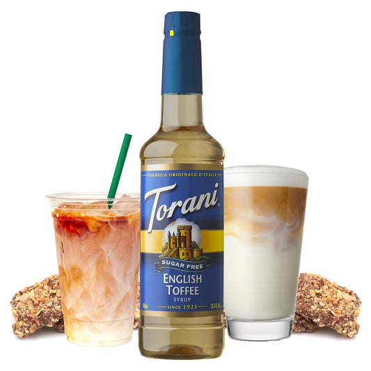 Torani Sugar-Free Syrup, English Toffee, 25.4 Fl Oz Bottle (Pack Of 4)