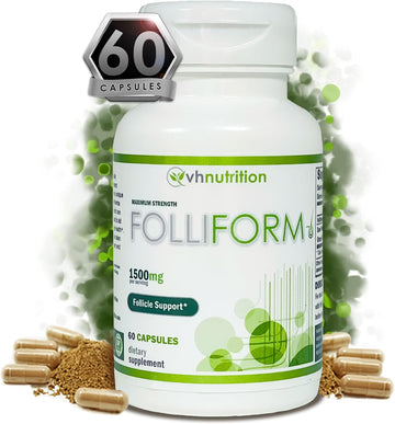 VH Nutrition FOLLIFORM | DHT Blocker for Men and Women* | Saw Palmetto, Pygeum, Nettle Root Formula | 1500mg | 60 Capsules