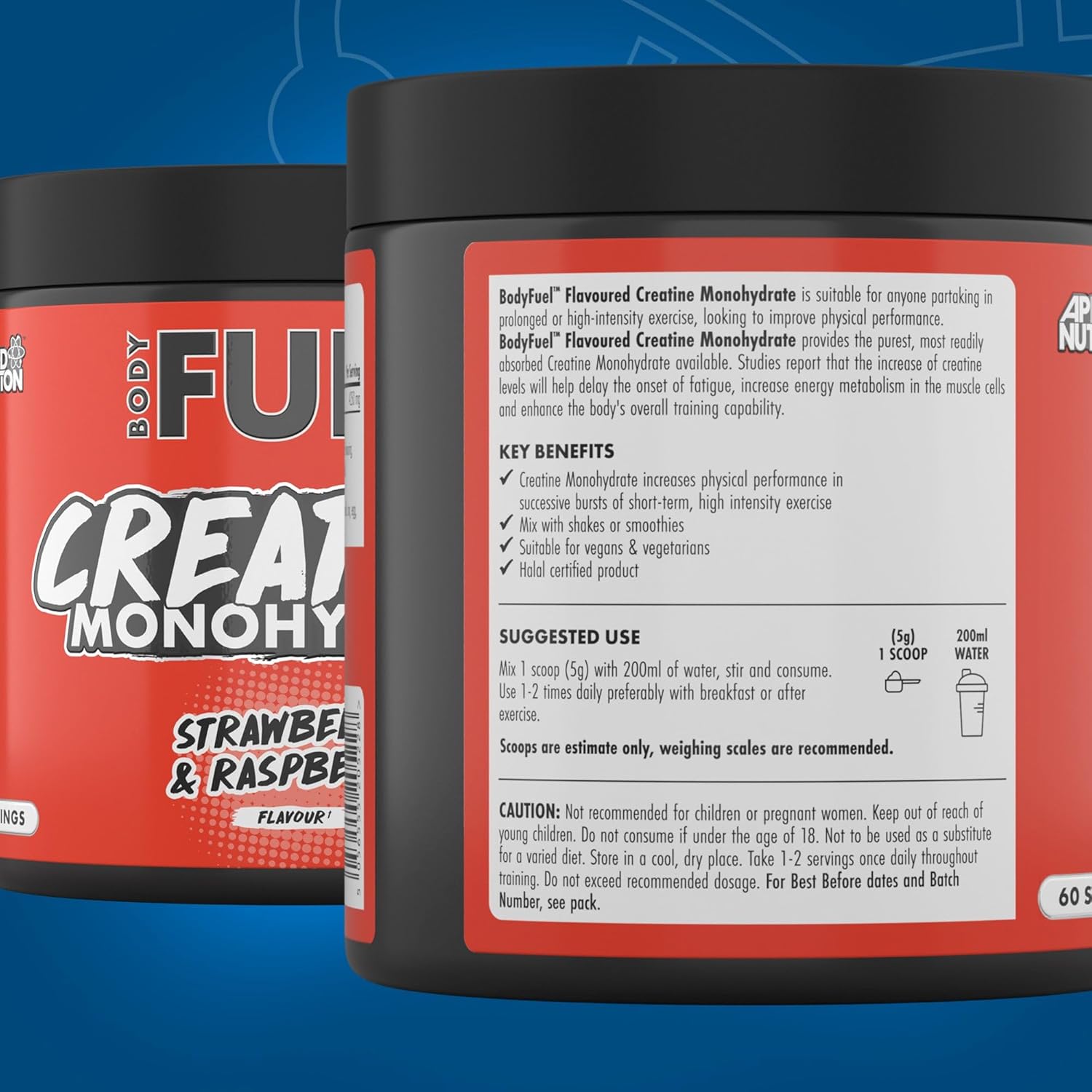 Applied Nutrition BodyFuel Creatine Monohydrate Powder, Increases High-Intensity Physical Performance, Strawberry & Raspberry (300g - 60 Servings) : Amazon.co.uk: Health & Personal Care